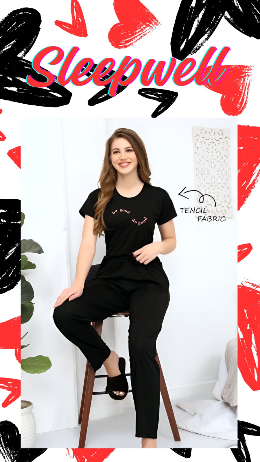 Women's Black Pajama Set - Comfy Nightwear & Loungewear